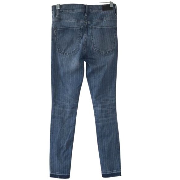 Express High Rise Legging Jeans Size 4 Medium Wash Distressed Hem Womens Denim - Picture 9 of 11